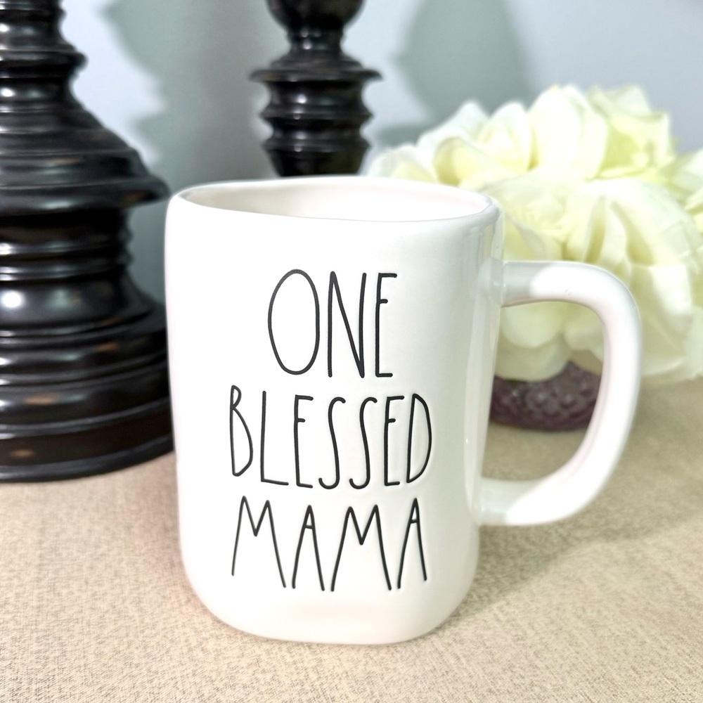 New Rae Dunn ONE BLESSED MAMA Ceramic Mug